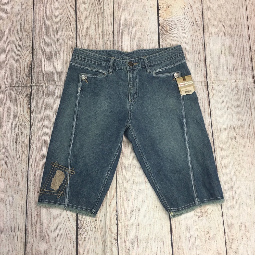 😍 Ruff Hewn Demin Bermuda Shorts Detailed Pockets & Sides Normal Rise Size 8